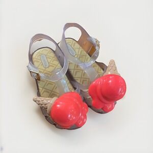 Mini Melissa Girls MINI ARANHA x Mary Jane Ice Cream on Toe Flat Size‎ 10
